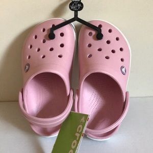 Crocs Kids Crocband II Clogs, Junior's US Size 1, J1, Petal Pink & Purple New!